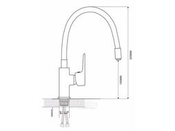 Смеситель для кухни Maxonor гибкий излив с гайкой, синий/ хром (MN70112-4)