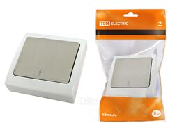 Переключатель на 2 направления 1-кл. скрытой установки IP54 10А серый "Вуокса" TDM SQ1803-0103