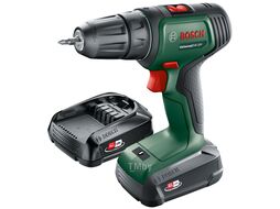 Аккум. дрель-шуруповерт BOSCH UniversalDrill 18V в чем. (18.0 В, 2 акк., 1.5 А/ч Li-Ion, 2 скор., 30 Нм, шурупы до 8 мм)