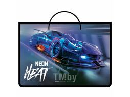 Папка детская с ручками А4 пласт. на молнии Neon car