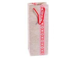 Пакет подарочный для бутылки бумажный "Орнамент" 13x36x10 см Belbohemia