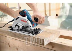 Циркулярная пила BOSCH GKS 55+ GCE в кор. (1350 Вт, диск 165х20 мм, до 63 мм, без регул. об.) (0601682100)