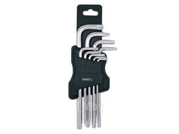 Набор ключей TORX Г-образных длинных, 9пр. (Т10Н, Т15Н, Т20Н, Т25Н,Т27Н, Т30Н, Т40Т, Т45Н,Т50Н с отверстием) в пластиковом держателе Rock FORCE 5098TL