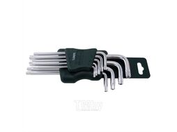 Набор ключей TORX Г-образных длинных, 9пр. (Т10Н, Т15Н, Т20Н, Т25Н,Т27Н, Т30Н, Т40Т, Т45Н,Т50Н с отверстием) в пластиковом держателе Rock FORCE 5098TL