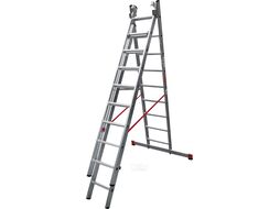Лестница алюм. 3-х секц. 230/502/257 см 3х9 ступ. 16,2 кг NV3230 Новая Высота (макс. нагрузка 150кг)