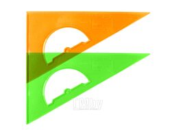 Треугольник с транспортиром 16см. 30 Neon Crystal ассорти Стамм ТК010