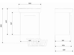 Тумба с умывальником Kolo Nova Pro 55 см белый глянец (M39005000)