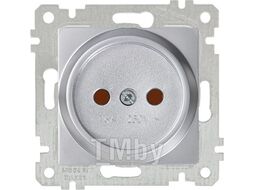 Розетка 1-ая (скрытая, без рамки, б/з, шторки) серебро, RITA, MUTLUSAN (16 A, 250 V, IP 20)