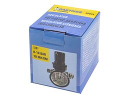 Регулятор давления воздуха 1/4"(F)x1/4"(M)+б/с поворотный(0-10bar,раб. температура 5-60) Partner SP024