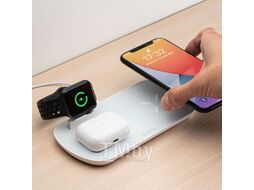 Зарядная станция 3 в 1 Deppa для iPhone, Apple Watch, Airpods (24010) белый