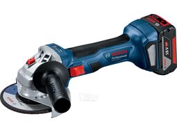 УШМ (болгарка) аккумуляторная BOSCH GWS 180-LI в чем. (18.0 В, 2 акк., 4.0 А/ч, Li-Ion, диск 125х22.0 мм)