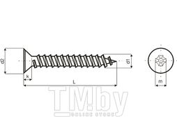 Шуруп с потайной головкой CHT 3.9х25, DIN7982, оцинк. (1.000шт)