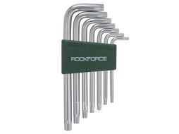 Набор ключей TORX Г-образных, 7пр. (Т10Н,Т15Н,Т20Н,Т25Н,Т27Н,Т30Н,Т40Н-с отверстием) в пластиковом держателе Rock FORCE 5071T