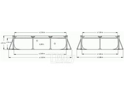Каркасный бассейн Rectangular Frame, прямоугольный, 260х160х65 см, INTEX (от 6 лет)