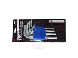 Набор ключей TORX Г-образных с отверстием, 15пр. (Т6Н, T7H, T8H, T9H, Т10Н, Т15Н, Т20Н, Т25Н, Т27Н, Т30Н, Т40Н, Т45Н, Т50Н, Т55Н, Т60Н) в пластиковом держателе Forsage F-5151T