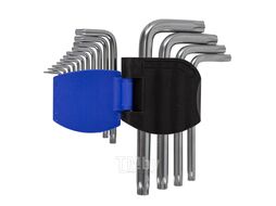 Набор ключей TORX Г-образных с отверстием, 15пр. (Т6Н, T7H, T8H, T9H, Т10Н, Т15Н, Т20Н, Т25Н, Т27Н, Т30Н, Т40Н, Т45Н, Т50Н, Т55Н, Т60Н) в пластиковом держателе Forsage F-5151T