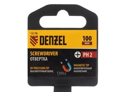 Отвертка PH2х100 мм, CrV, трехкомпонентная рукоятка Denzel 12178