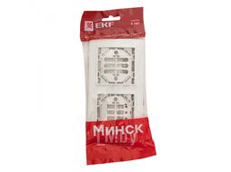 Рамка Минск 2-местная горизонтальная белая EKF Basic