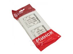 Рамка Минск 2-местная горизонтальная белая EKF Basic