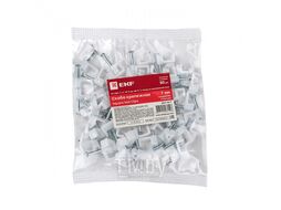 Скоба крепежная квадратная (плоская) (7мм.) (50шт.) EKF PROxima plcn-ss-7