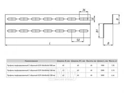Профиль перфорированный Z-образный К239 40х60х2000 мм (2 мм) EKF ppz4060-2-2