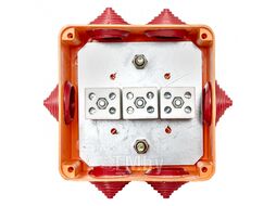 Коробка огнестойкая 100х100х50мм IP55, 3 двойных клеммника 1,5-10 мм2 EKF plc-kmrf-100-6-10
