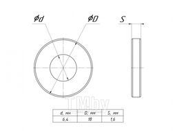 Шайба плоская усиленная M6 DIN 9021 EKF