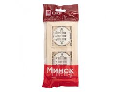 Рамка 2-местная горизонтальная бежевый Минск EKF ERM-G-302-20