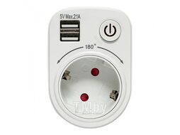 Розеточный блок SB-01 (розетка 2P+E 16А, 2 USB разъема 5V 2,1A) EKF PROxima