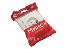Розетка 1-местная СП с/з Минск 16А белая с защ. штор. с USB 1А EKF