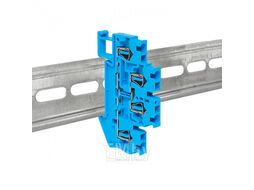 Колодка клеммная пружинная двойная JXB-ST-2.5 24А синяя EKF plc-jxb-st-2.5-4-2-blue