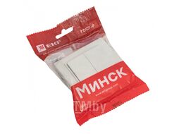 Выключатель Минск 2-клавишный СП,10А, белый EKF Basic