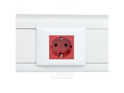 Розетка 45х45 с заземлением, 90 градусов, красная EKF