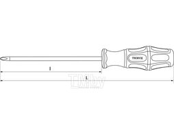 Отвертка стержневая крестовая, PH1x125 мм Thorvik SDP1125