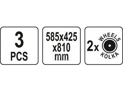 Тележка 3-х сегментная со съемными ящиками 585х425х810мм Yato YT-09161