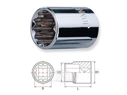 Головка торцевая 12-гранная MAXI-DRIVE 3/8"DR, 13/16’’ JONNESWAY S05H3921