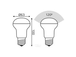 Лампа светодиодная Elementary 8Вт R63 3000К тепл. бел. E27 650лм GAUSS 63218