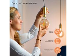 Лампа светодиодная филаментная умная Smart Home Filament 6.5Вт 2000-5500К E27 720лм измен. цветов. темпер. + диммир. управление по Wi-Fi Diamond GAUSS 1370112