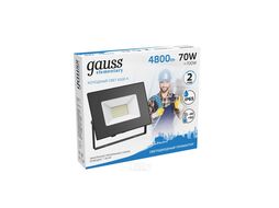 Прожектор светодиодный Elementary ДО 70Вт 6500К IP65 7200лм 175-265В черн. GAUSS 613100370