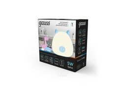 Светильник ночник светодиодный Qplus GTL703 5Вт 200лм 2700-6000К 5В Li-ion 1200мА настольный голуб. диммир. GAUSS NN7036