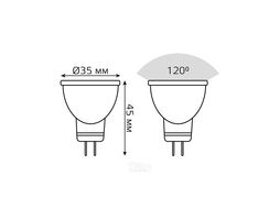 Лампа светодиодная Black 3Вт MR11 4100К нейтр. бел. GU4 300лм GAUSS 132517203