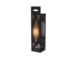 Лампа светодиодная филаментная Filament 5Вт свеча на ветру 2700К тепл. бел. 400лм golden GAUSS 104801005