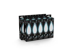 Лампа светодиодная филаментная Filament 9Вт свеча на ветру 4100К нейтр. бел. 610лм milky GAUSS 104201209