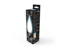 Лампа светодиодная филаментная Filament 9Вт свеча на ветру 4100К нейтр. бел. 610лм milky GAUSS 104201209