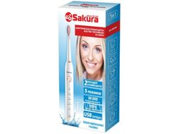 Электрическая зубная щетка SAKURA [SA-5561W] 5 реж., 2 насадки
