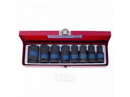 Набор ударных торцевых головок KING TONY 1/2", шестигранные, тонкостенные, 10-24 мм, 8 предметов 4413MP