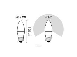 Лампа светодиодная Elementary 6Вт свеча 4100К нейтр. бел. E27 450лм GAUSS 33226
