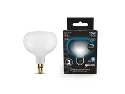 Лампа светодиодная филаментная Filament 10Вт A190 4100К нейтр. бел. E27 890лм диммир. milky GAUSS 1017802210-D