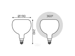 Лампа светодиодная филаментная Filament 10Вт A190 4100К нейтр. бел. E27 890лм диммир. milky GAUSS 1017802210-D