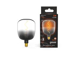 Лампа светодиодная филаментная Filament 5Вт V140 1800К тепл. бел. E27 200лм flexible black-clear GAUSS 1008802105